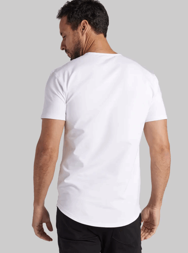 Drop-Cut T-Shirt (White) - Image 2